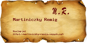 Martiniczky Remig névjegykártya